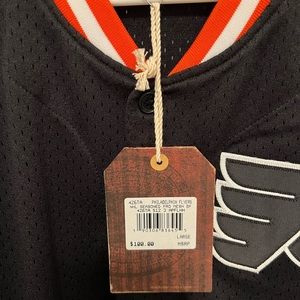 NWT Mitchell & Ness Philadelphia Flyers Black and Orange Jersey